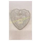 Cut Glass Heart Shaped Bowl