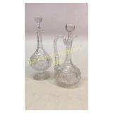 2 Brilliant Cut Decanters