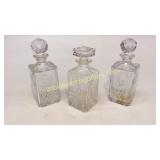 3 Liquor Decanters