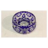 Cobalt Cut Glass Center Bowl