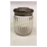 Cut Glass Biscuit Jar, Sterling Lid