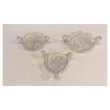 3 Cut Glass Dishes
