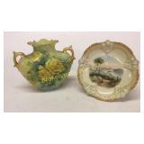 Limoge Pillow Vase, Sweetmeat Stand