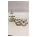 Nippon Tidbit Tray, 11 Limoge Custard Sets