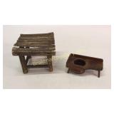 Folk Art Grandfather Mountain Stool, Miniature