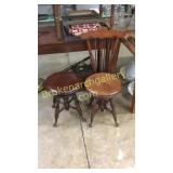 2 Organ Stools, 1 W  Back