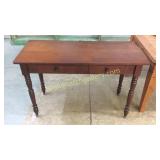 Walnut 2 Drawer Server W Turned Legs