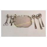 Silver Tray, 7 Pieces Serving Ware