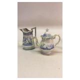 English Davenport Ironstone Pitcher, Tea Pot