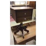 walnut 2 Drawer Stand W Pedestal Base