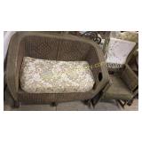 Wicker Settee & Rocker