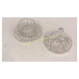 Cut Glass Bon Bon Stick, Mayo Bowl