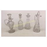 4 Cut Glass Cruets