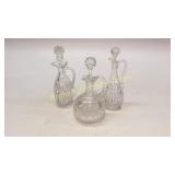 3 Cut Glass Decanters