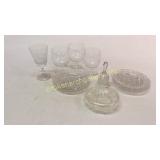 10 Pieces Cut and Etched Glass