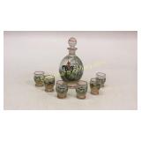 Hand Painted Cordial Set, Hunt Scene