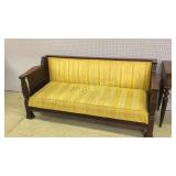 Mahogany Framed Sofa w Paw Feet