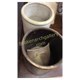 2 Large Pottery Pickle Crocks