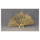 Brass Peacock Fire Screen