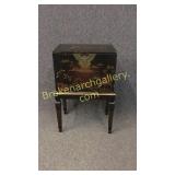 Black Lacquered Asian Box on Stand