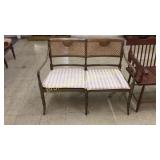 Classic Open Arm Settee w Cane Seat & Back