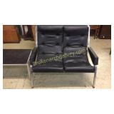 Chrome & Leather Retro Settee
