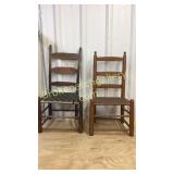 Pair Country  Ladder Back Chairs