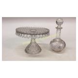 Decanter, American Fostoria Cake Stand