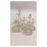 6 Cut Glass Cruets