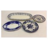 4 Pieces Flow Blue and Transfer