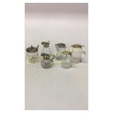 6 Syrup Pitchers, Some Sterling Tops