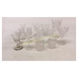 16 Cut Glass Stems/ Tumblers