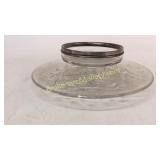 Cut Glass Tiered Compote, Sterling Rim