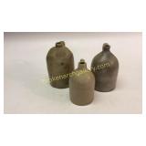 3 Pottery Loop Handle Jugs