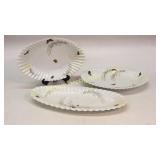Set 3 Limoge Butterfly Platters