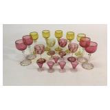 20 Colored Glass Stems, Cordials