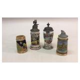 4 German Beer Steins