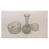 4 Pieces Cut Glass