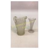 Pattern Glass Pitcher and Vase