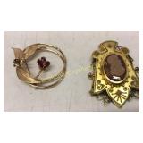 Victorian Cameo, Gold Circle Pin
