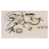 Group Mixed Sterling And 10 k Gold Jewelry