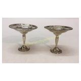 2 Weighted Sterling Footed Compotes