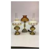 3 Brass Table Lamps