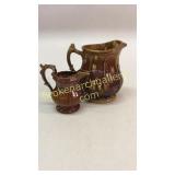 English Spatterware And Falcon Spout Pitcher