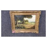 Oil on Canvas Figure in Woodland Setting