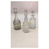 3 Cut Glass Decanters