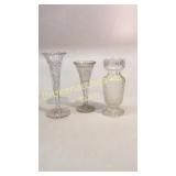 3 Cut Glass Vases