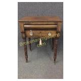 Mahogany 2 Drawer Stand w Carved Legs