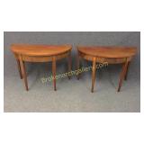 Pair Period Inlay  Mahogany Half Rounds