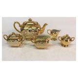 Sadler and Karol Gold Overlay Tea Set